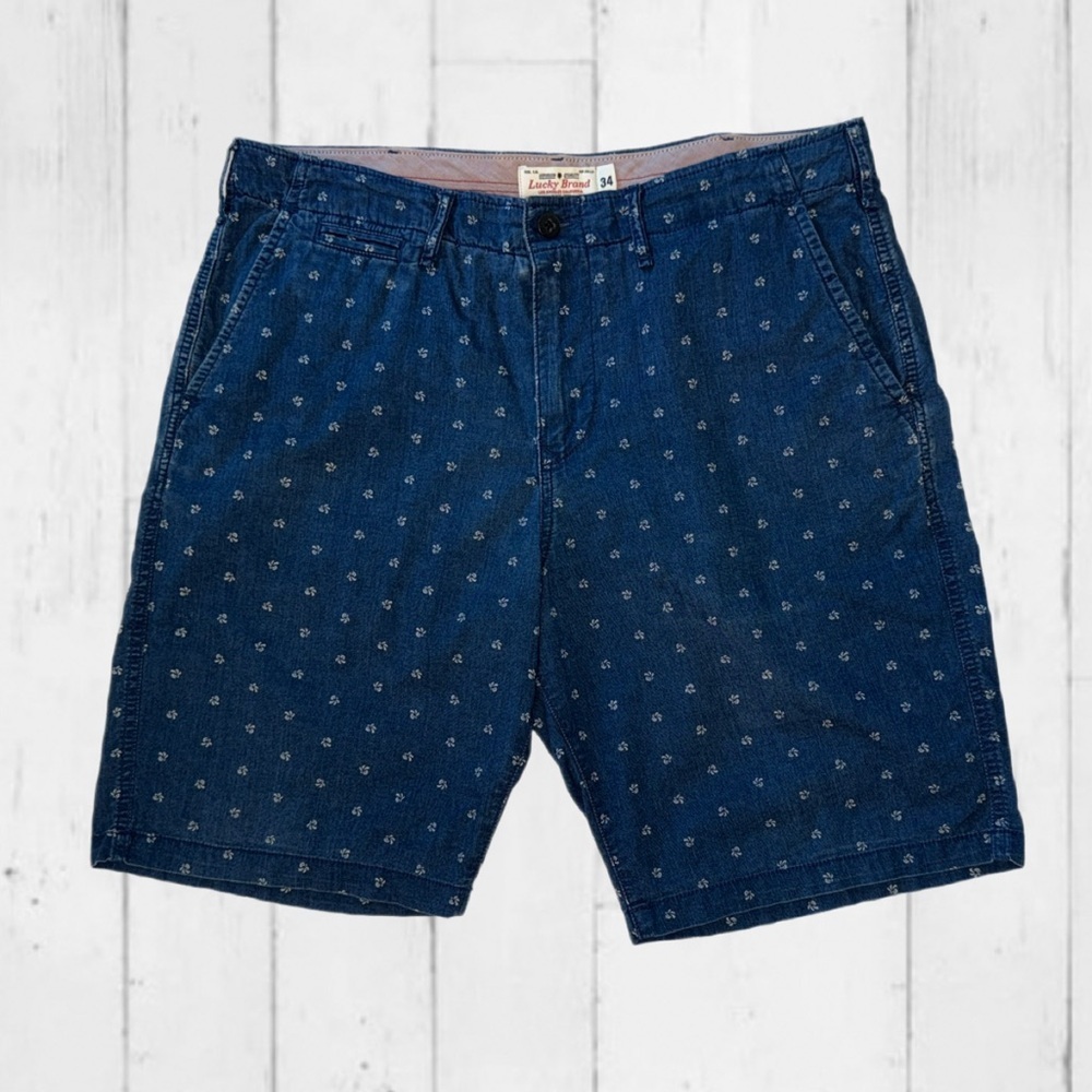 Lucky Brand Blue Printed Cotton Casual Shorts Men’s Size 34